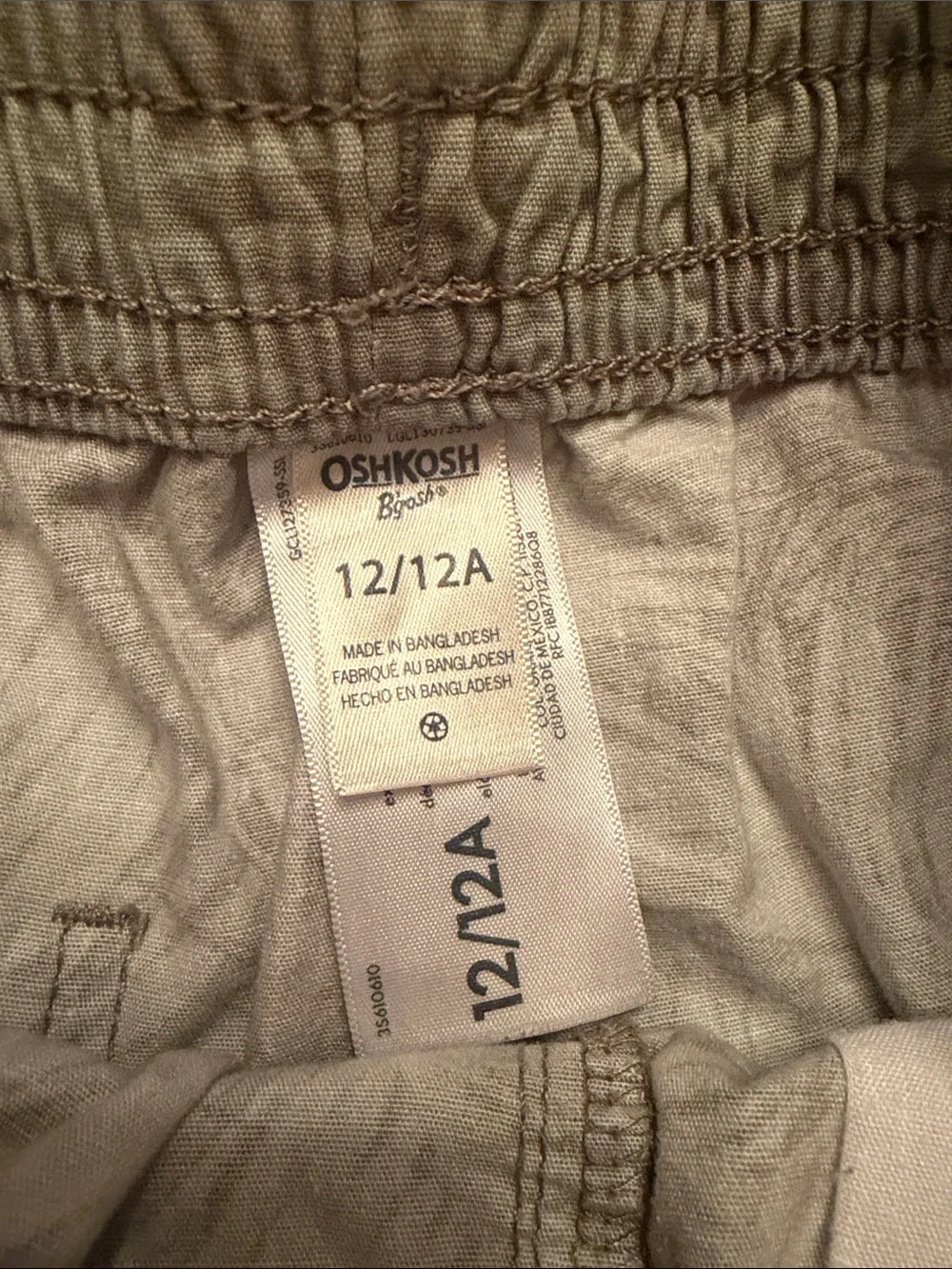 OshKosh B'gosh 100% Cotton Light Green Leaf Print Elastic Waist Shorts